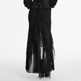 Knitted asymmetrical goth skirt