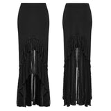 Knitted asymmetrical goth skirt