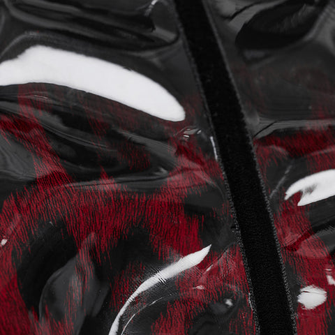 Goth leopard print patent leather corset