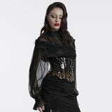Goth leopard print patent leather corset
