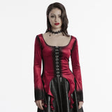 Goth Gradient Printed Velvet T-shirt