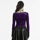 Goth Gradient Printed Velvet T-shirt