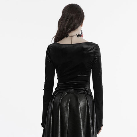Goth Gradient Printed Velvet T-shirt