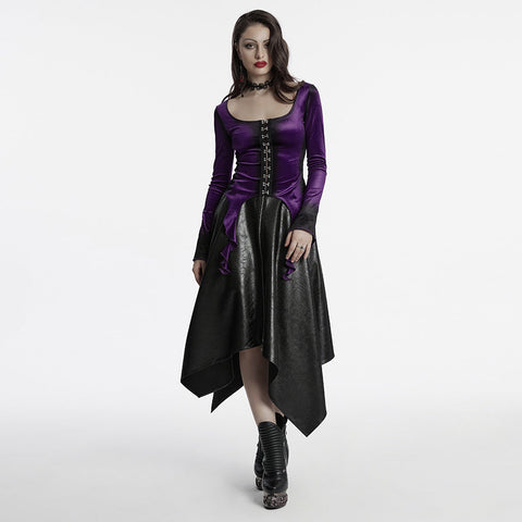 Goth Gradient Printed Velvet T-shirt