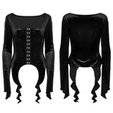 Goth Gradient Printed Velvet T-shirt