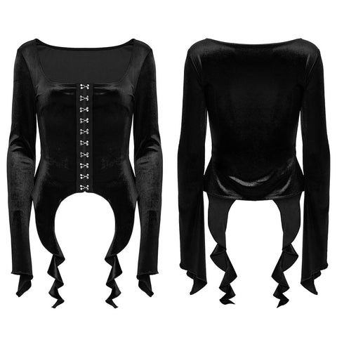 Goth Gradient Printed Velvet T-shirt