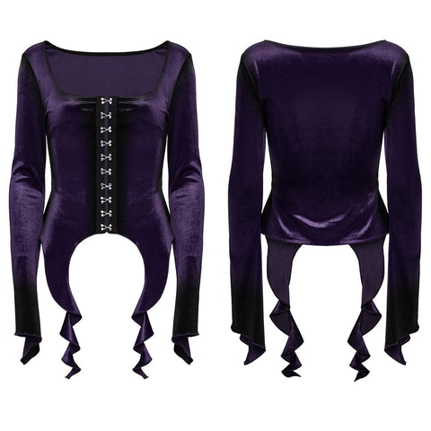 Goth Gradient Printed Velvet T-shirt