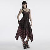 Punk gradient plaid vest