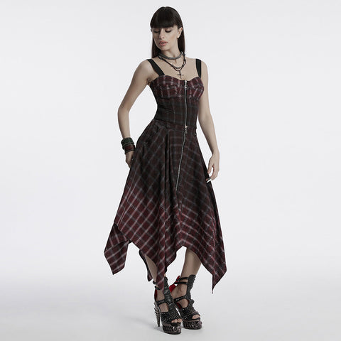 Punk gradient plaid vest