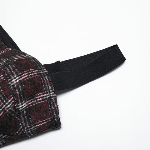 Punk gradient plaid vest