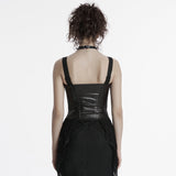 Punk gradient plaid vest