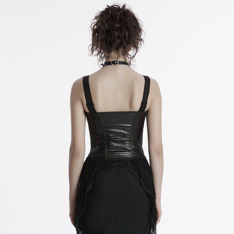 Punk gradient plaid vest