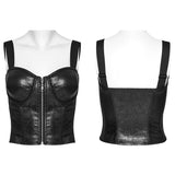 Punk gradient plaid vest