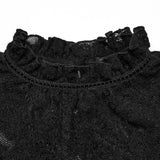 Gothic stand collar lace T-shirt