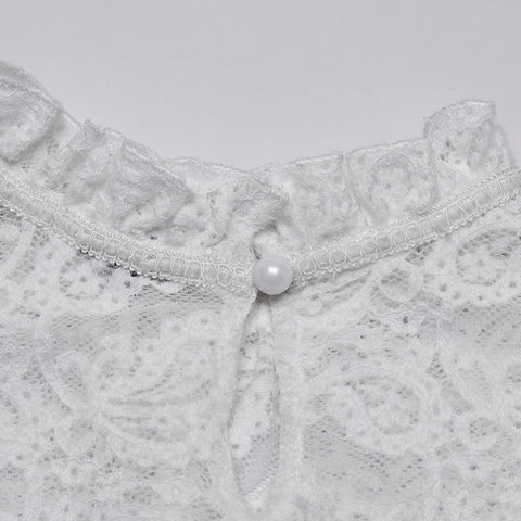 Gothic stand collar lace T-shirt