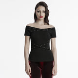 Goth Off-shoulder T-shirt