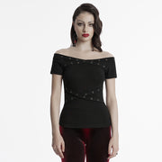 Goth Off-shoulder T-shirt