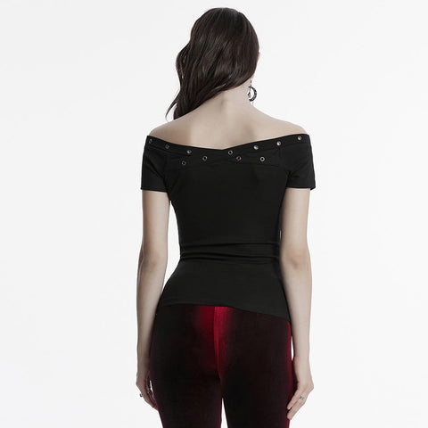 Goth Off-shoulder T-shirt