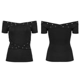 Goth Off-shoulder T-shirt