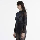 Cyber Skull Gradient Printed T-shirt