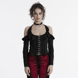 Sexy Ruffled Daily Gothic T-shirt