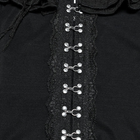 Sexy Ruffled Daily Gothic T-shirt