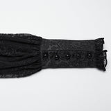 Goth lantern sleeve jacquard shirt