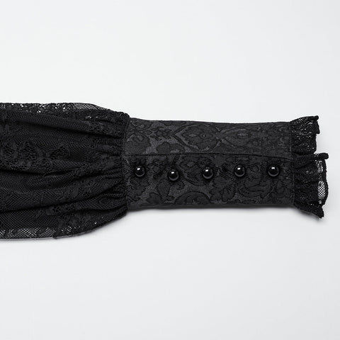 Goth lantern sleeve jacquard shirt