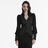 Goth lantern sleeve jacquard shirt