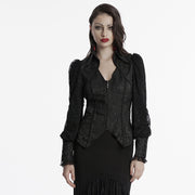 Goth lantern sleeve jacquard shirt