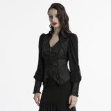 Goth lantern sleeve jacquard shirt