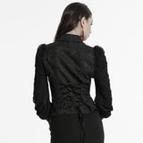 Goth lantern sleeve jacquard shirt