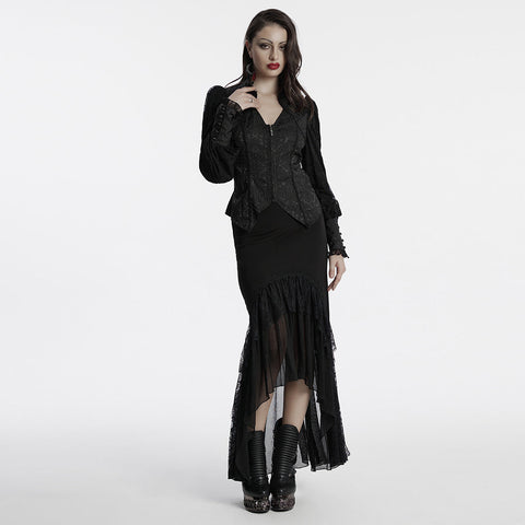 Goth lantern sleeve jacquard shirt