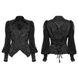 Goth lantern sleeve jacquard shirt