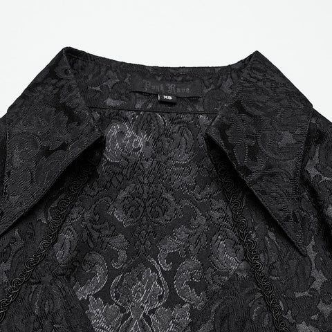 Goth lantern sleeve jacquard shirt