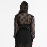 Goth lace transparent shirt