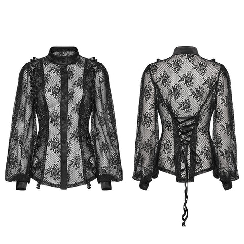 Goth lace transparent shirt