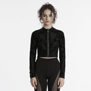 Goth Flocking Mesh Coat