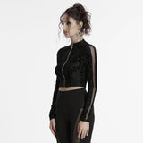 Goth Flocking Mesh Coat