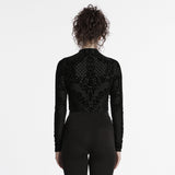 Goth Flocking Mesh Coat