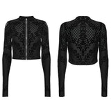 Goth Flocking Mesh Coat