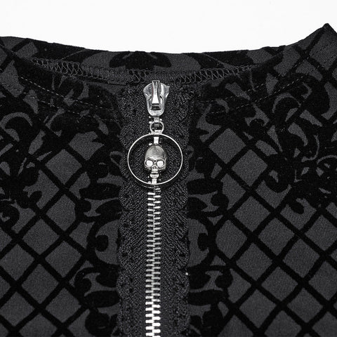 Goth Flocking Mesh Coat