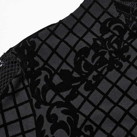 Goth Flocking Mesh Coat