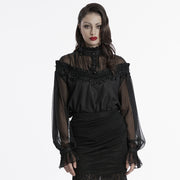 Goth pullover chiffon shirt