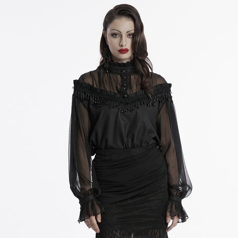 Goth pullover chiffon shirt