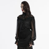 Goth pullover chiffon shirt