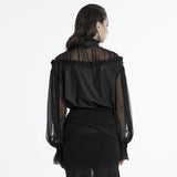 Goth pullover chiffon shirt