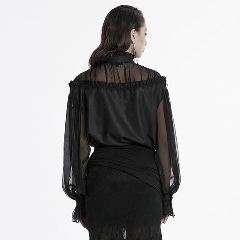Goth pullover chiffon shirt