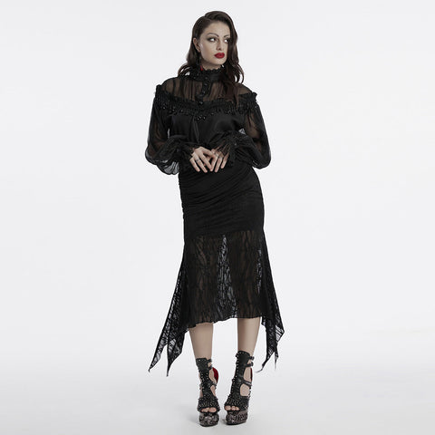 Goth pullover chiffon shirt