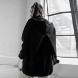 Velvet clown hat backpack doll Medium-length coat